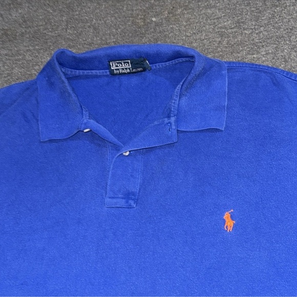 POLO ROYAL BLUE COLLARED ORANGE PONY - Picture 5 of 5